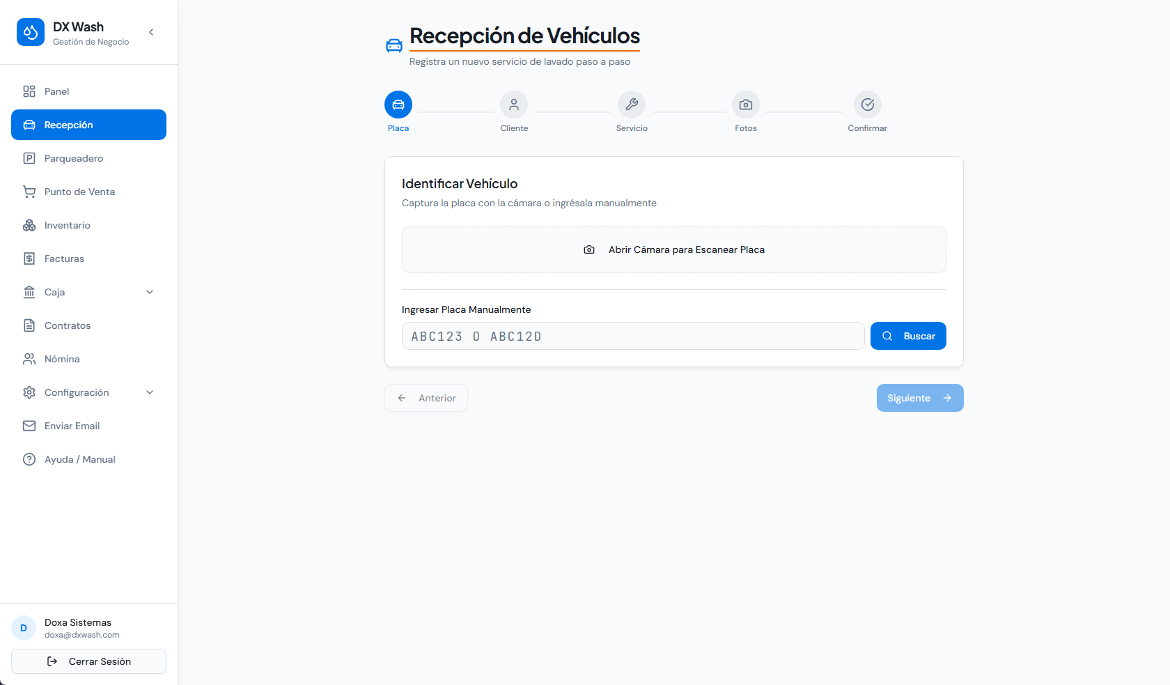 Módulo Lavadero — Dx Mobility