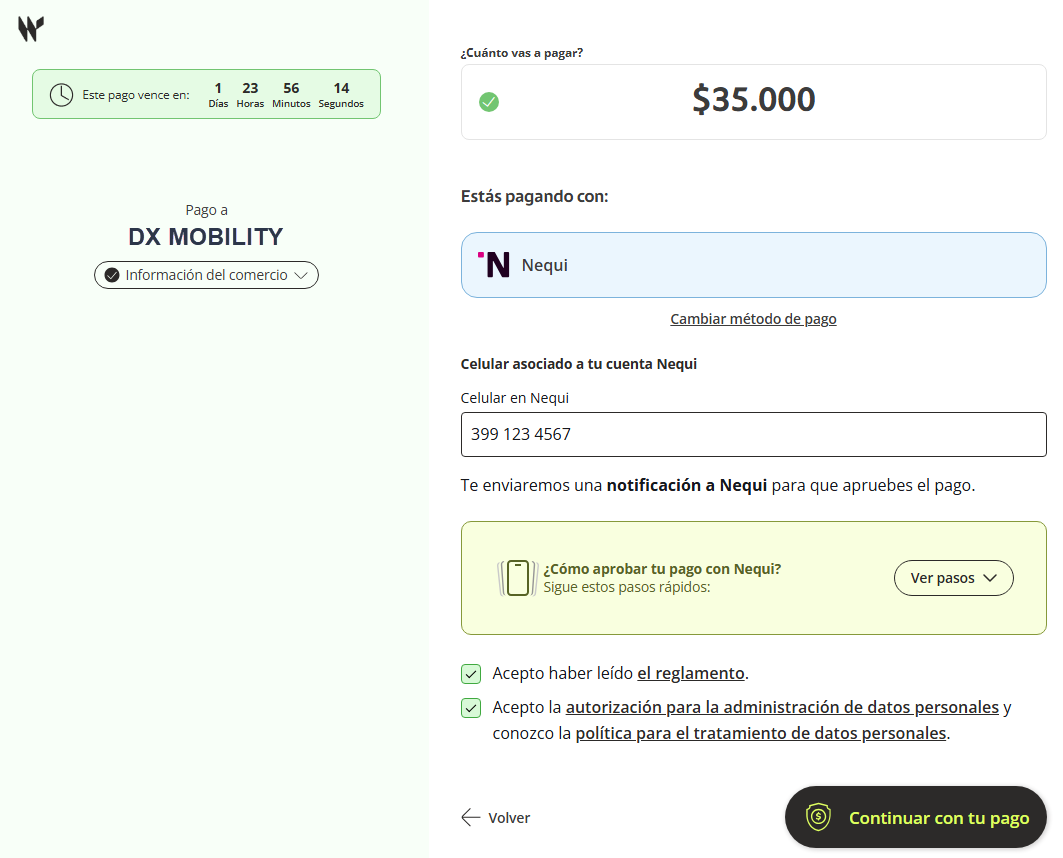 Pagos en línea con Wompi